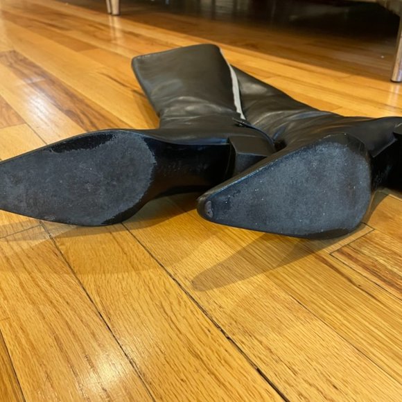 Sigerson Morrison Black and White Knee-High Boots - Picture 7 of 9